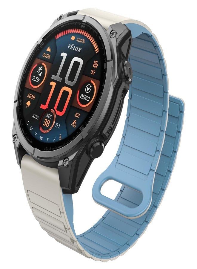 MYSNBKN 22mm Quick Fit Silicone Magnetic Strap for Fenix 8 47mm/Fenix 7/Fenix 7 Pro/Fenix 6/Fenix 6 Pro/Fenix 5/Fenix 5 Plus/Fenix EPIX, Watch Strap for Forerunner 935/945/955/965/Approach S60/S62 - Image 1