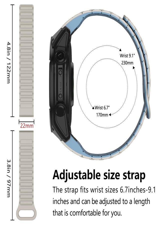 MYSNBKN 22mm Quick Fit Silicone Magnetic Strap for Fenix 8 47mm/Fenix 7/Fenix 7 Pro/Fenix 6/Fenix 6 Pro/Fenix 5/Fenix 5 Plus/Fenix EPIX, Watch Strap for Forerunner 935/945/955/965/Approach S60/S62 - Image 5