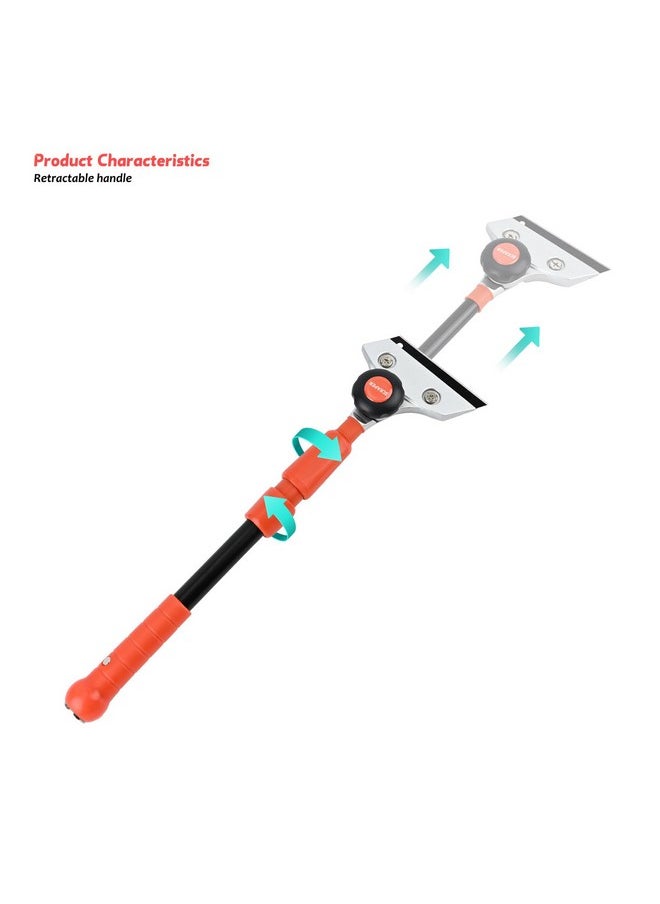 Ehdis - EHDIS Razor Blade Scraper Retractable Floor Scraper with Rotatable Head,Long Handle Heavy Duty Razor Paint Scraper with 10pcs Blades for Cleaning Glass, Tile, Floor, Wall - Image 1
