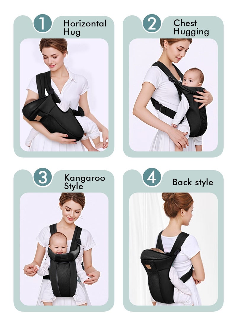 URbazaar Baby Sling Carrier Portable Baby Adjustable Wraps Carrier, Breathable Ergonomic Front Facing/Back Carriers for Newborn Newborn to Toddler 0-15kg, One Size Fits All  - Image 5