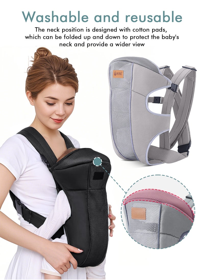 URbazaar Baby Sling Carrier Portable Baby Adjustable Wraps Carrier, Breathable Ergonomic Front Facing/Back Carriers for Newborn Newborn to Toddler 0-15kg, One Size Fits All  - Image 3