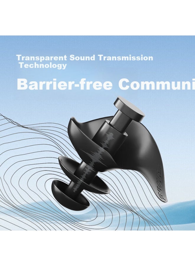 Swans Swimming Earplugs Goggles Hanging Ear Style Anti-Lost Professional Waterproof Non-Soundproof Children Bathing Anti-Otitis Media White - Image 2