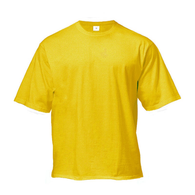 Large Size Oversized Solid Color Shoulder Loose Bodybuilding Fitness Short Sleeve T-shirt Men''s Mesh Breathable Half Sleeve - Image 1
