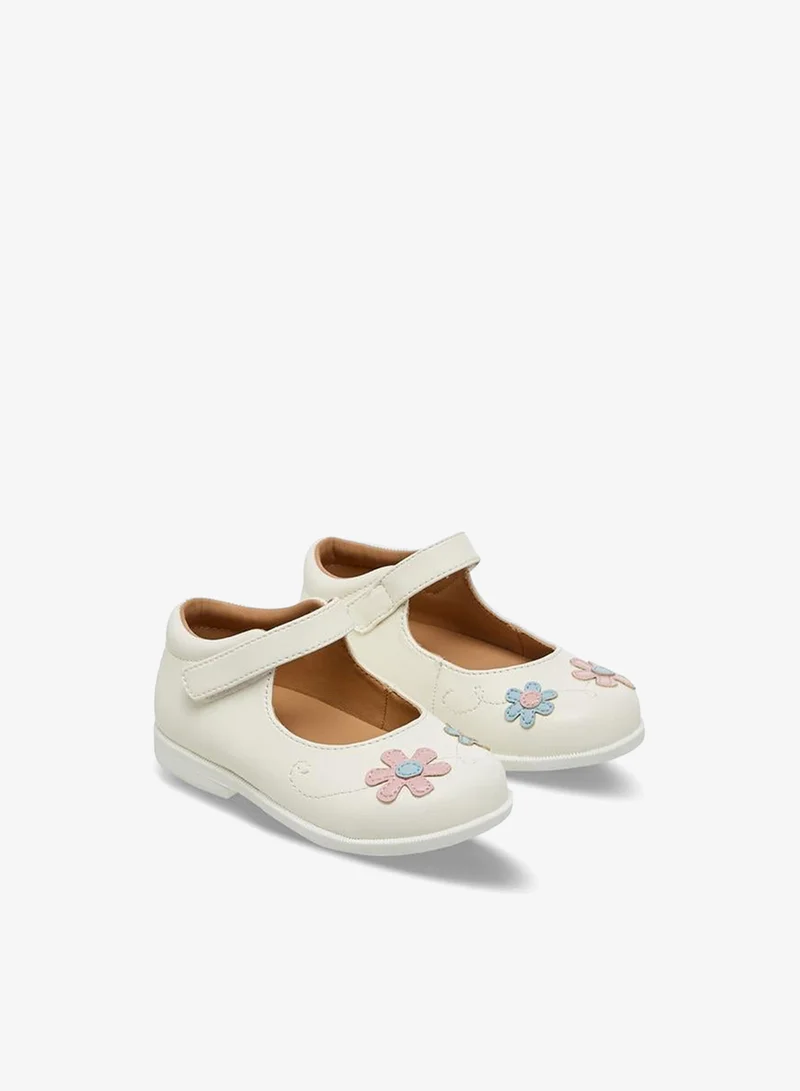 Barefeet Girls Floral Embroidered Mary Jane Shoes