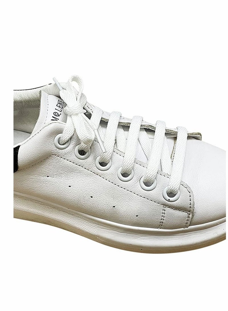 Y&D Flat Shoelace Sport Trainer Shoes Lace For Walking Boots Hiking Trainers Sneakers Shoelaces(8MM 1 Pairs White)  - Image 2