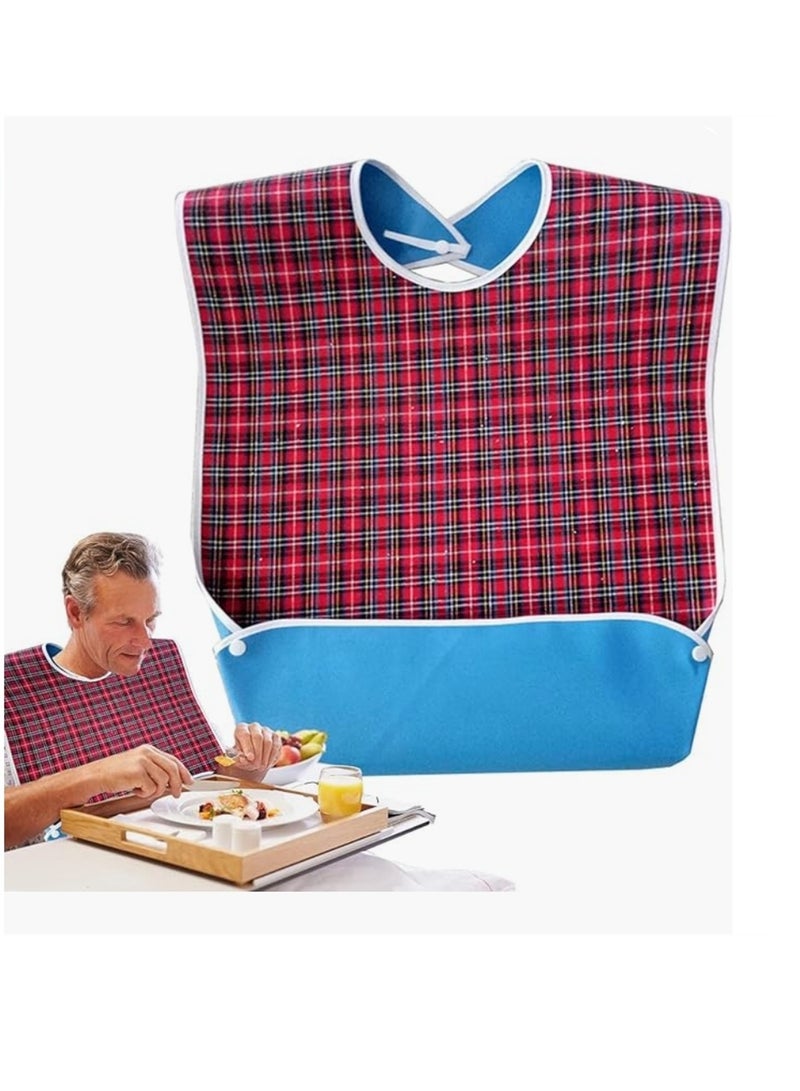 Adult Bibs, Waterproof Eldly Bib, Adult Washable Dining Bibs Mealtime Bib Clothing Protector - Image 1
