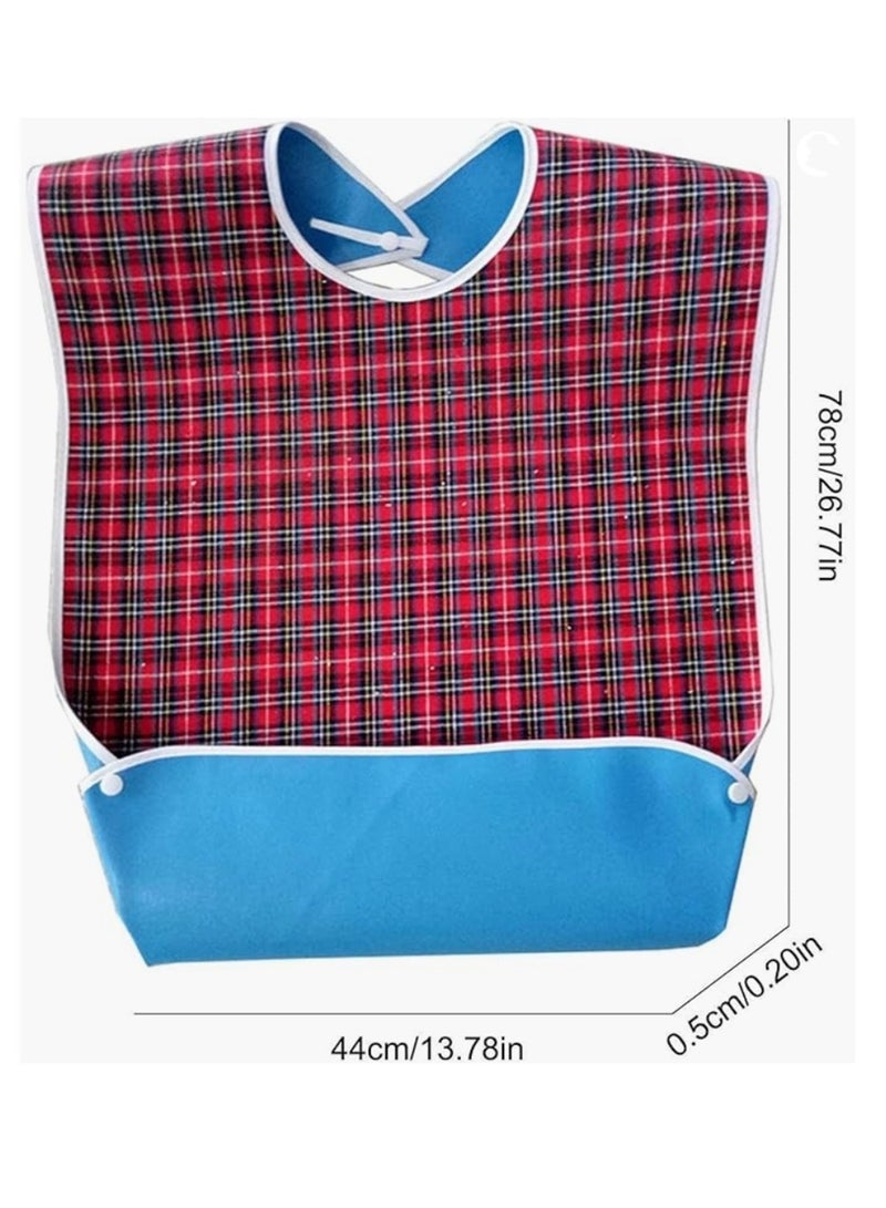 Adult Bibs, Waterproof Eldly Bib, Adult Washable Dining Bibs Mealtime Bib Clothing Protector - Image 2