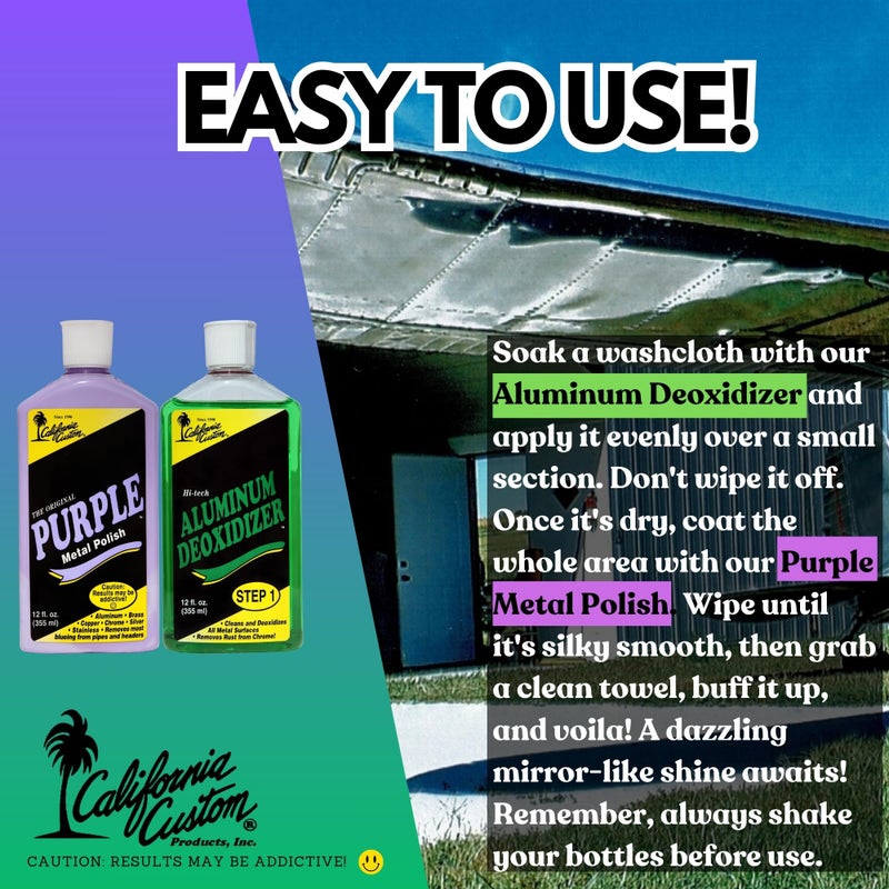 CALIFORNIA CUSTOM Products – Aluminum Deoxidizer Cleans & Deoxidizes Metal Surfaces, Removes Rust, Great for Aluminum, Brass, Copper, Chrome, Silver, Stainless & Gold, 12oz - Image 3