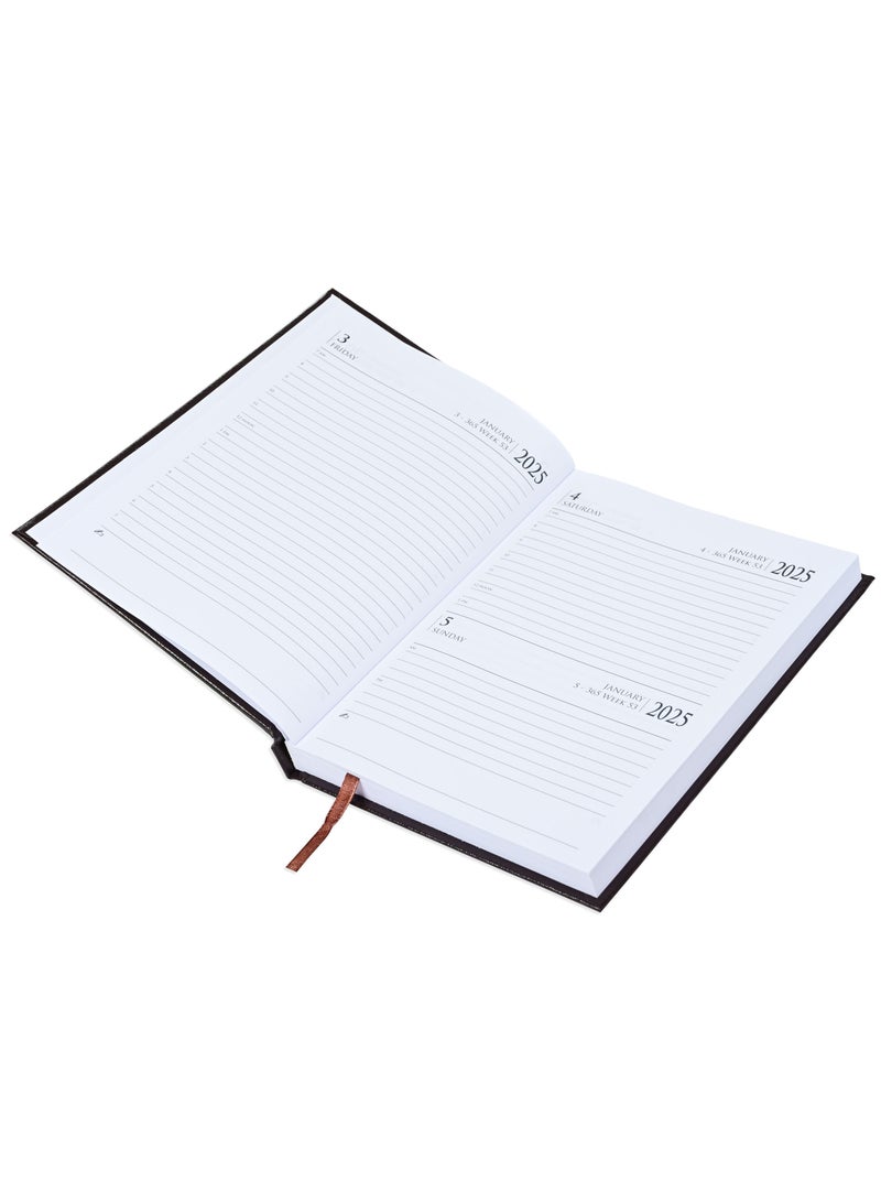 FIS FIS Diary 2025 English (Saturday & Sunday Combined) A5 , Chocolate -FSDI92EN25CH  - Image 2