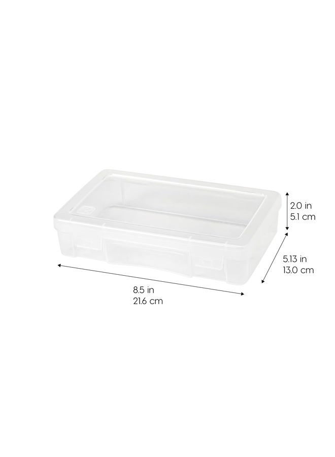 IRIS Power tool case パワー ツール ケース IRIS USA Plastic Pencil Case Box Craft Hobby Art School Supply Storage Organizer Container with Latching Lid, 10-Pack, for Bead Pens Ribbons Wahi Tape Sticker Yarn Ornaments, Stackable, Clear, Medium - Image 3