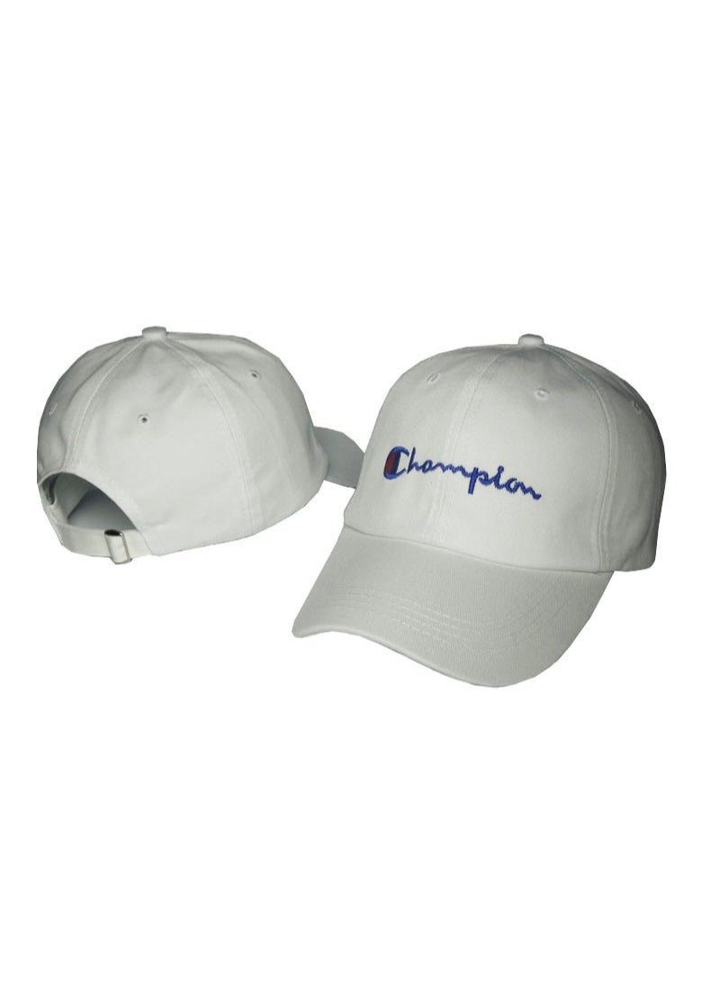 Champion قبعة بطل بيضاء مطرزة