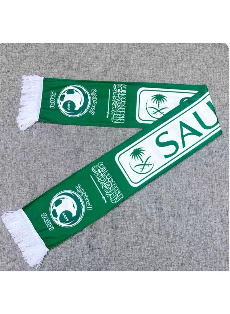 وشاح تشجيع “الصقور الخضراء” السعودي لكأس العالم 2026 | أخضر وأبيض، شعار الفريق، نشجعهم للتأهل من المجموعات - Image 1