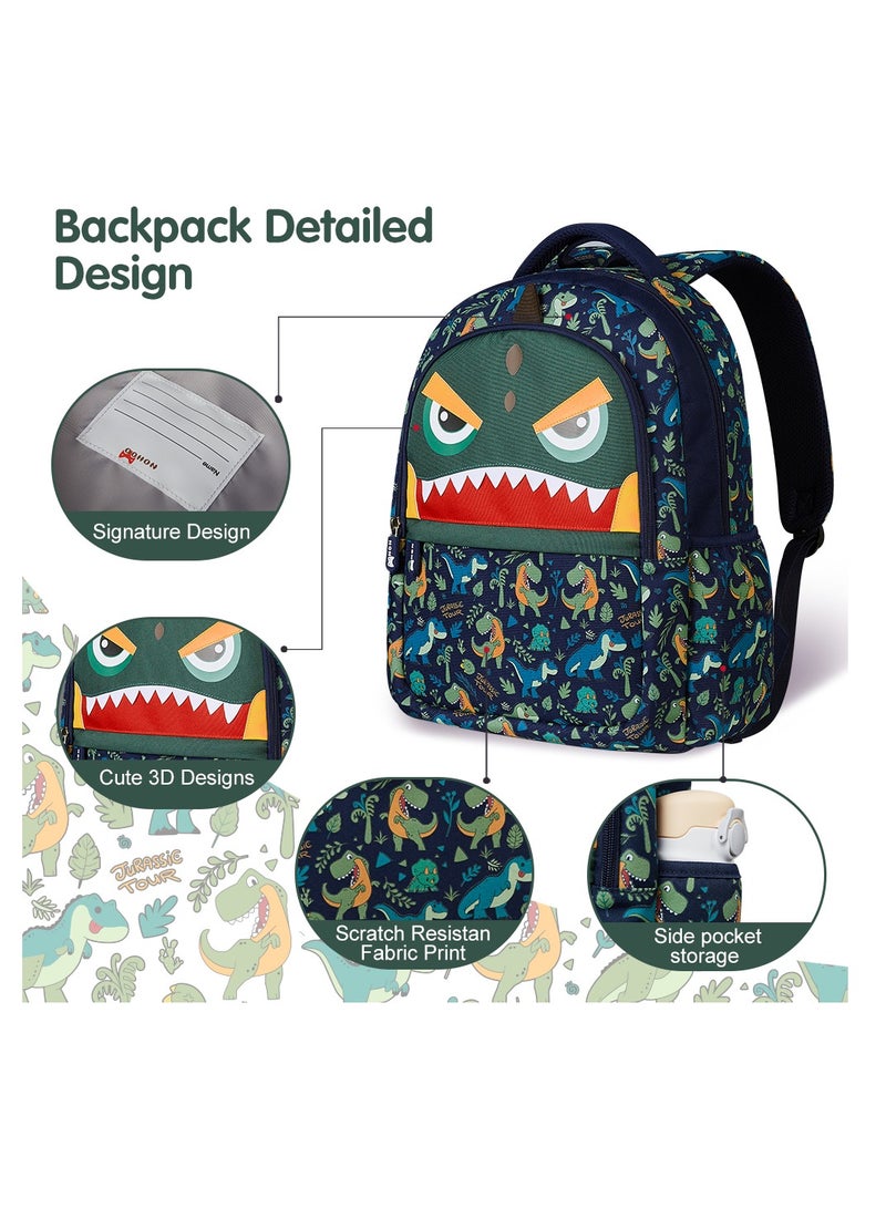 Nohoo Kids 16 Inch School Bag Dino - Green - Image 3