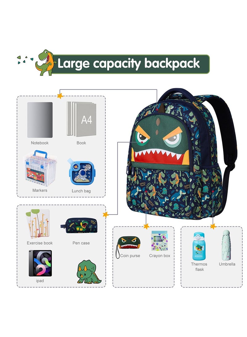 Nohoo Kids 16 Inch School Bag Dino - Green - Image 4