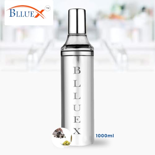 BLLUEX Stainless Steel Oil Dispenser Can Bottle 500 ML | With Nozzle, Dropper & Steel Cap | Cooking Oil Container for Kitchen | Leak Proof Oil Pourer & Pot with Handle - Image 2
