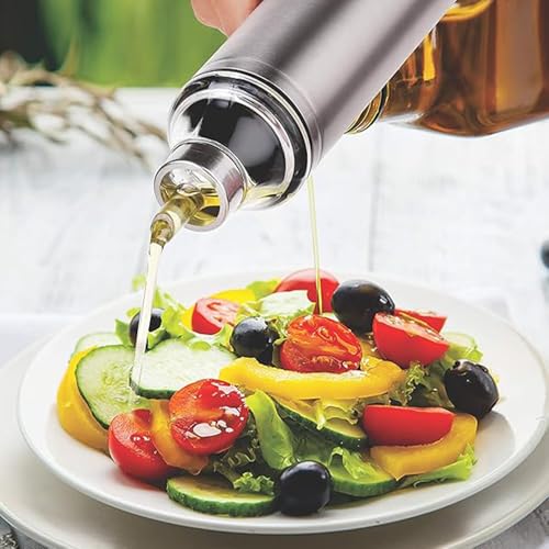 BLLUEX Stainless Steel Oil Dispenser Can Bottle 500 ML | With Nozzle, Dropper & Steel Cap | Cooking Oil Container for Kitchen | Leak Proof Oil Pourer & Pot with Handle - Image 4