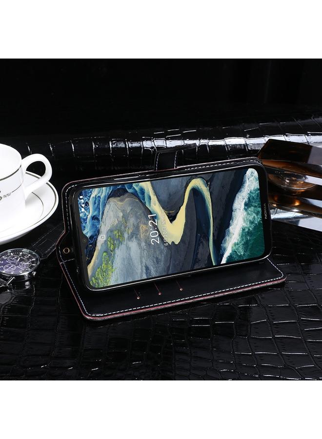 إيدويي جراب لهاتف Nokia C20 Plus مصنوع من جلد التمساح مع حامل وفتحات للبطاقات ومحفظة - Image 4