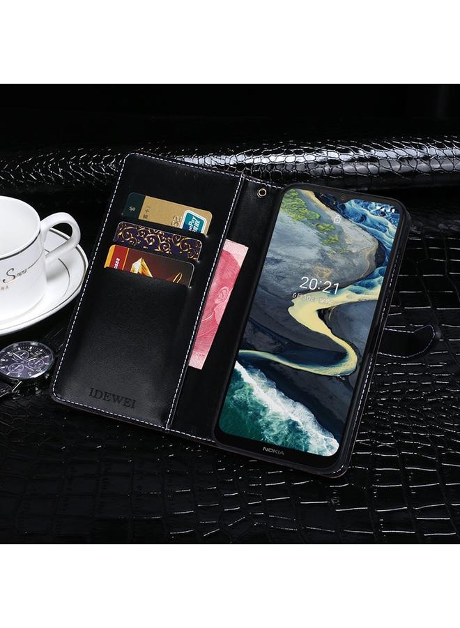 إيدويي جراب لهاتف Nokia C20 Plus مصنوع من جلد التمساح مع حامل وفتحات للبطاقات ومحفظة - Image 5