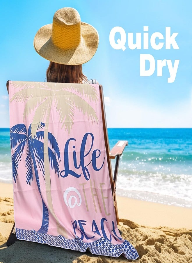 Skyreh Large Beach Towel, 71" x 39" Oversized Lightweight Compact Quick Dry Sand Free Towel for Travel Swim Pool Yoga Gym Camping (Pink) - Image 4