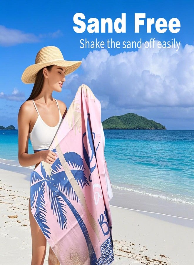 Skyreh Large Beach Towel, 71" x 39" Oversized Lightweight Compact Quick Dry Sand Free Towel for Travel Swim Pool Yoga Gym Camping (Pink) - Image 5
