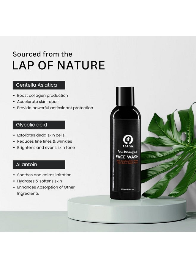 Tatha Pore Minimizing Face Wash with Glycolic Acid, Niacinamide & Plant Stem Cells | Reduces Pores, Dead Skin & Pigmentation | Sulphate & Paraben Free | For Oily & Acne-Prone Skin | 200ml - Image 3