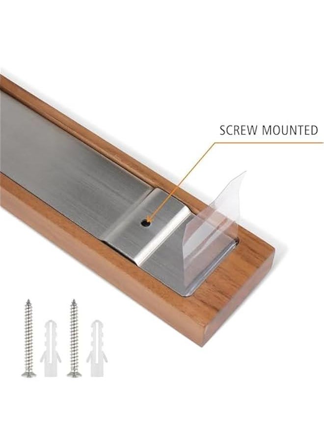 HOOKOR Acacia wood Magnetic Knife Holder for Wall | 16 Inch | Upgraded Version | Professional Wooden Magnetic Knife Strip - Space-Saving Knife Rack/Knife Bar With Powerful Magnetic Pull Force  - Image 4