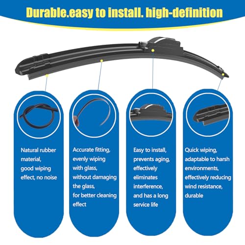 CJPPPZIW Windshield Wipers-24 Inch+19 Inch Replacement for 1995 1996 1997 1998 1999 2000 2001 2002 Honda Accord Wiper Blades for My Car,Quality Front Windshield Wiper Blades(Set of 2) - Image 3