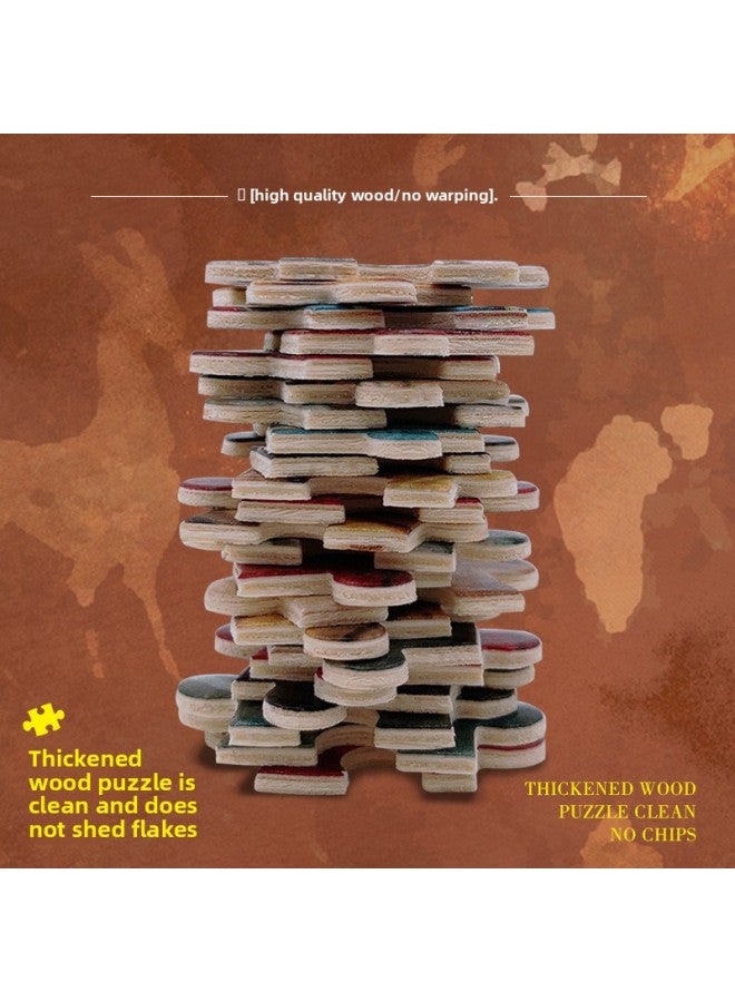 لغز 1000 أزياء وطنية خشبية على الطراز الوطني لغز ساخن للكبار ثقافة الدراما الفن بالجملة-اللون: 10-364 زيز المنك-خشبي - Image 5