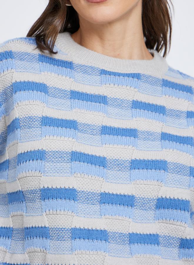 Styli Patterned Knit Dropped Shoulder Sweater - Image 4