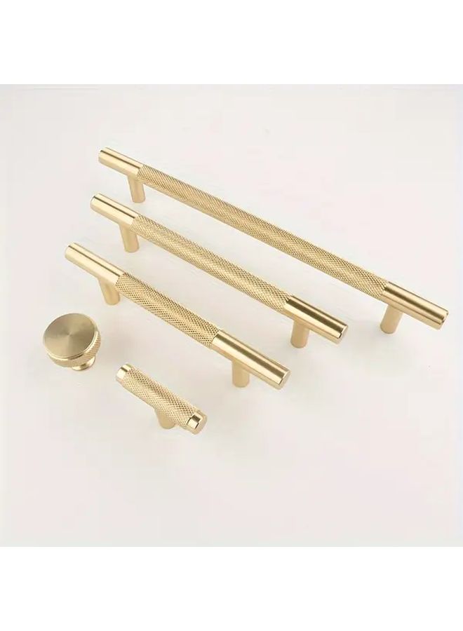 10Pcs Gold Knurled Cabinet Handles 96mm Hole Spacing for Wardrobe Drawers - Image 2