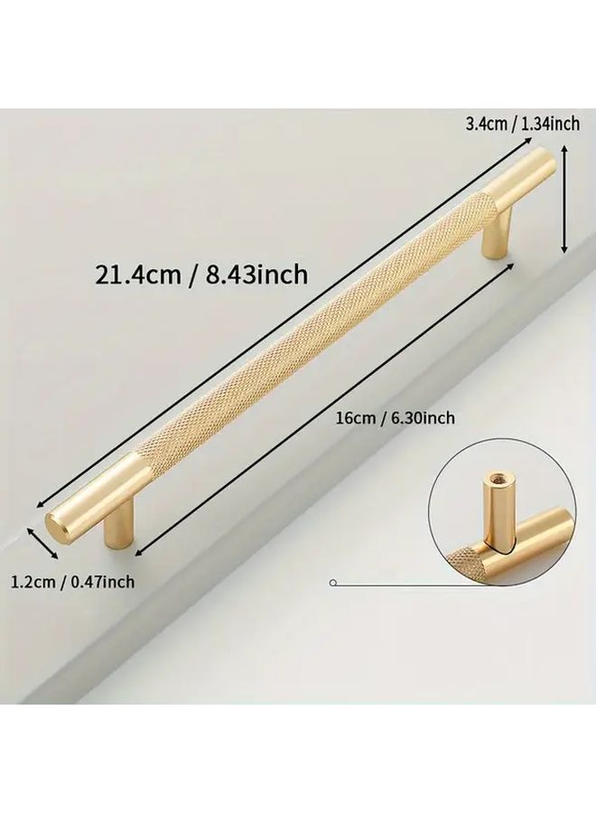 10Pcs Gold Knurled Cabinet Handles 96mm Hole Spacing for Wardrobe Drawers - Image 4