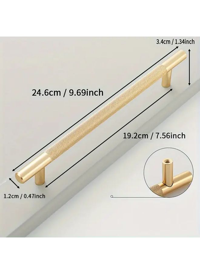 10Pcs Gold Knurled Cabinet Handles 96mm Hole Spacing for Wardrobe Drawers - Image 5