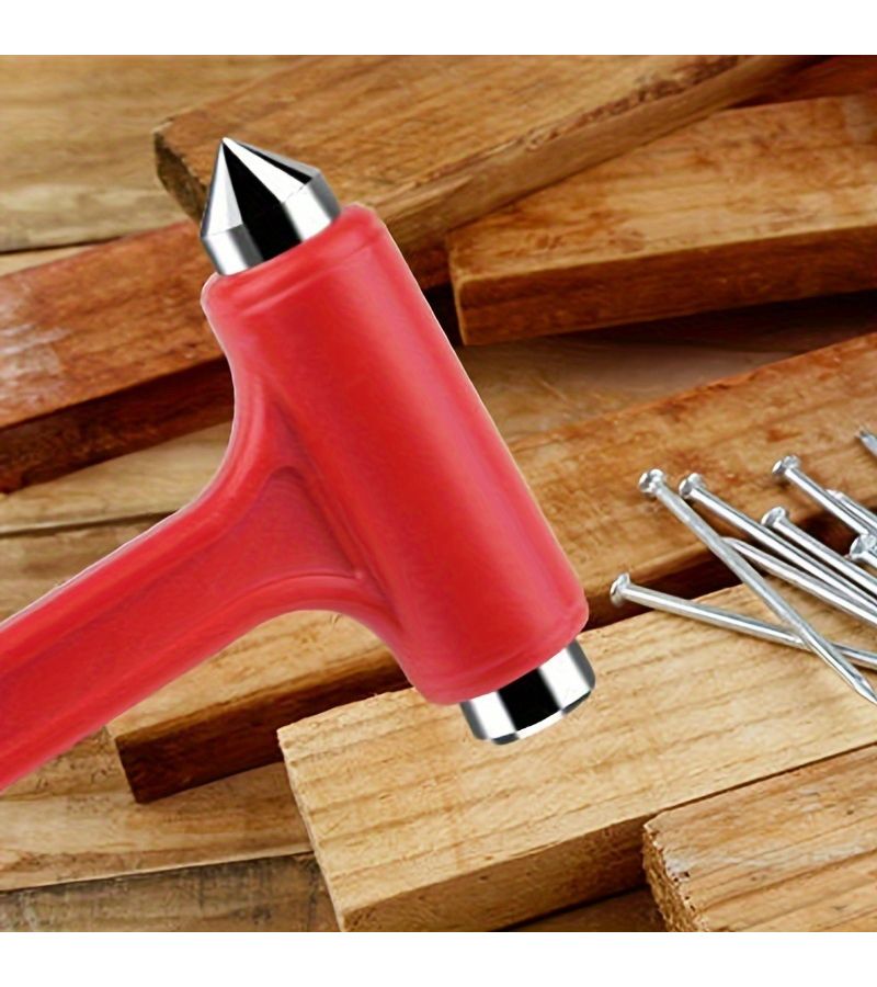 Emergency 2 In 1 Car Safety Hammer Seatbelt Cutter Window Breaker Red - Image 4