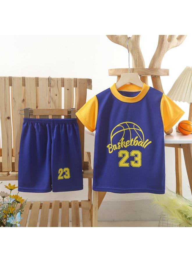 New Children's Basketball Suit For Boys And Girls Summer Quick-drying Mesh Suit For Large Children Short-sleeved Sports Children's Clothing