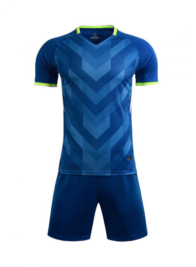Colorful Blue Football Uniform Suit Men's Football Sports Match Custom Printing Football Team Uniform Training Clothing Children's Jersey