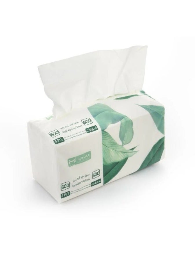Perfect Life HAB Facial Tissue, 10 Boxes - Each Package Contains 600 Tissues, 4 Layers  - Image 2