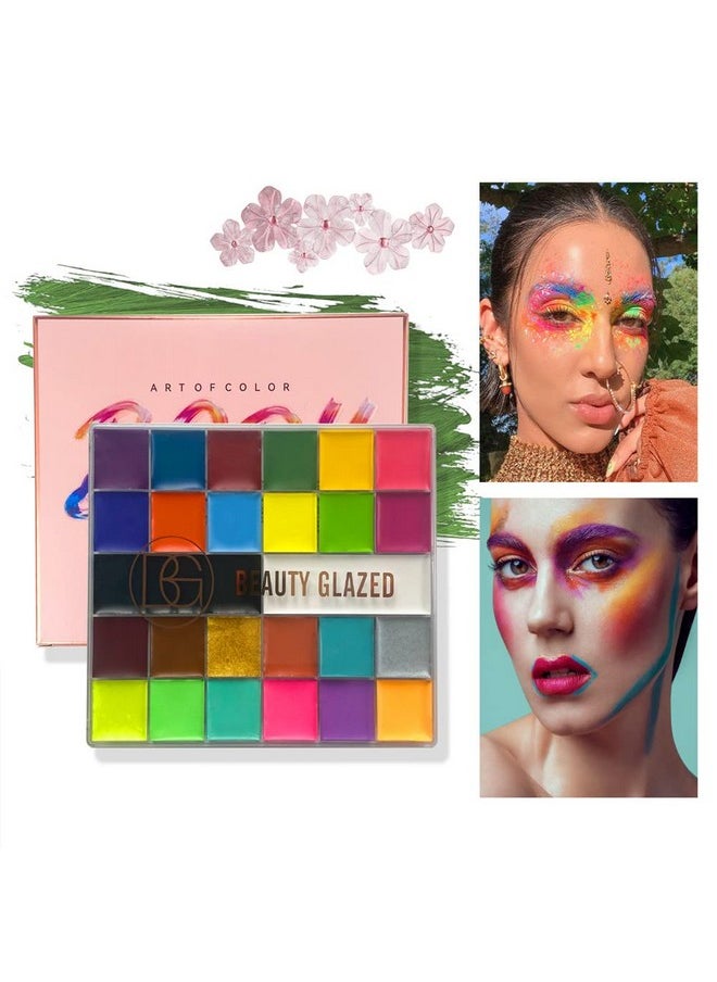 BEAUTY GLAZED - 26 Colors Face Body Paint Oil Professional Flash Nontoxic Safe Art Makeup Palette Face Body Painting Palette For Art Halloween Parties Fancy Dress And Cosplay - Image 1
