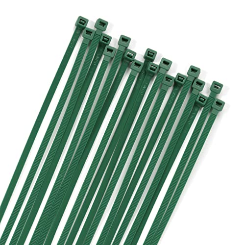 XINGO 100PCS Cable Zip Ties Heavy Duty, Premium Nylon Plastic Wire Ties with 50 Pounds Tensile Strength, Self-Locking Black Nylon Zip Ties for Indoor and Outdoor (12 inch, Dark Green) - Image 1