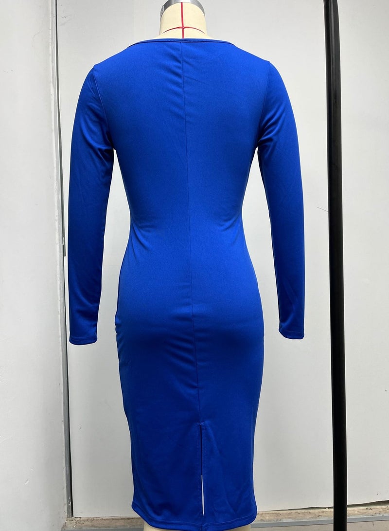 Loquat Autumn New French Style Retro Waist Slimming Long Sleeved Dress - Image 2