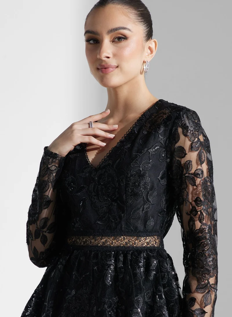 True Decadence Lace Tiered Dress