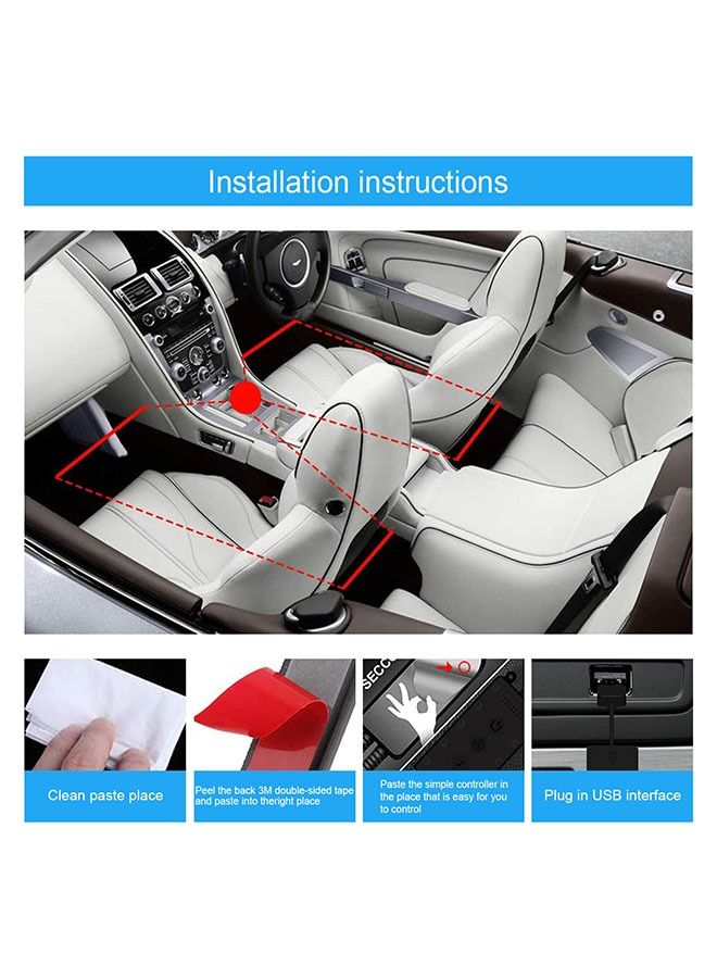 Mi VAZA Interior Lights for Car, App Control Car Atmosphere Light 4 Light Bars RGB Illusion Music Rhythm Light LED Car Ambient Light  - Image 3