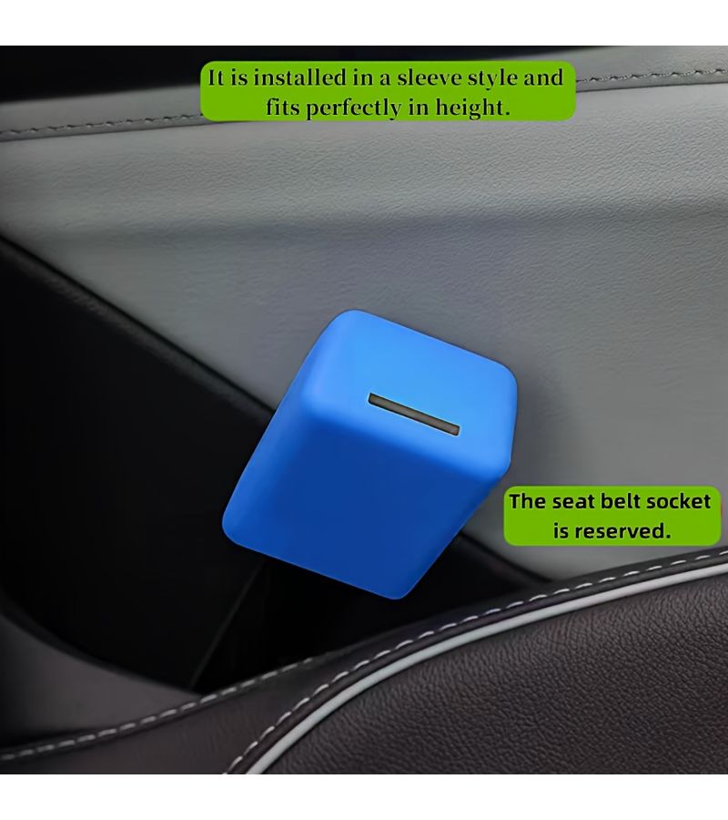 Grey 2pcs Universal Car Seat Belt Protection Cover Easy to Install Non Dirt Hiding Easy Care Car Companion - Image 4