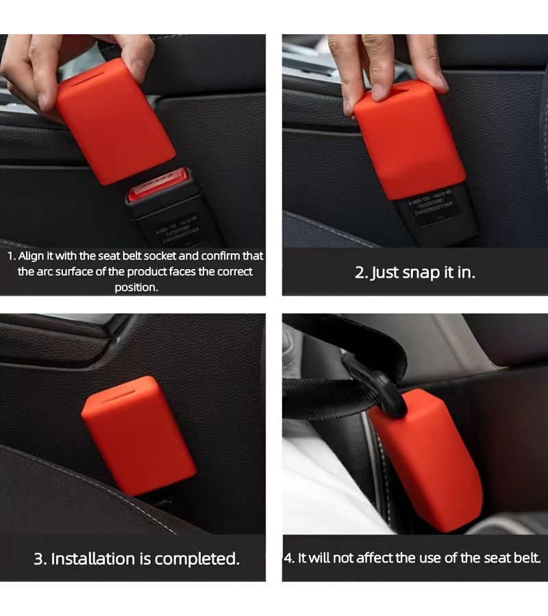 Grey 2pcs Universal Car Seat Belt Protection Cover Easy to Install Non Dirt Hiding Easy Care Car Companion - Image 5