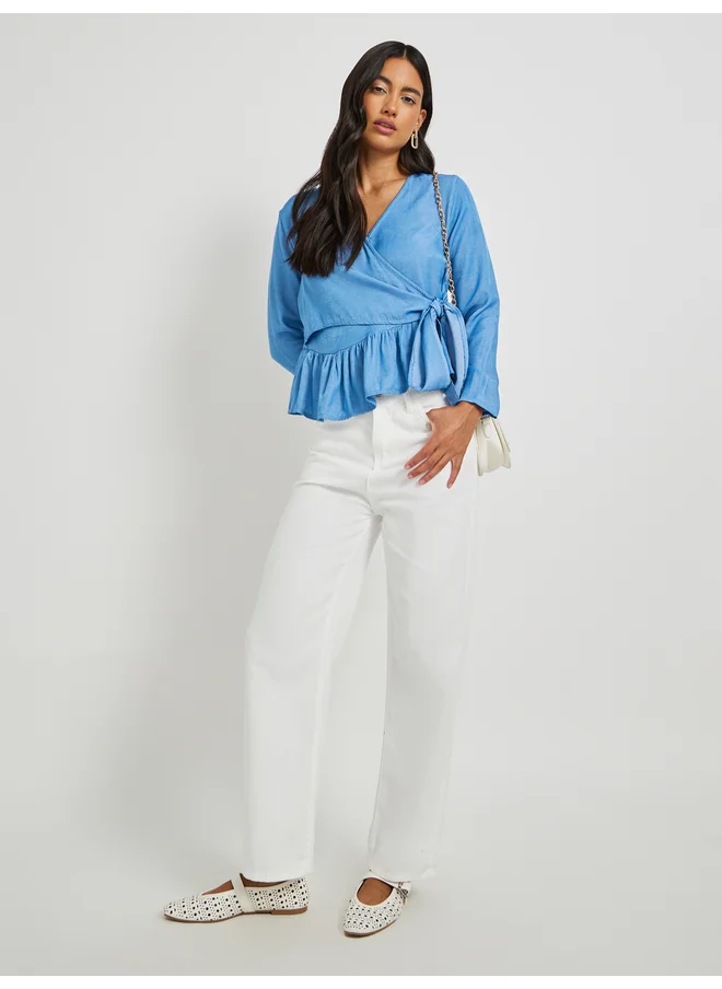 تايك تو Take Two Mid Rise Plain Straight Fit Jeans