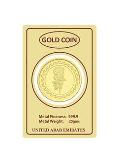 FK Jewellers 20g Gold Coin with Flower & UAE Heritage Building Design - 20 Grams 24KT 999.9 Purity  - Image 2