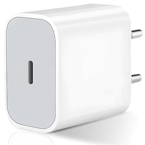 DiHines iPhone Charger Apple-Certified 20W USB-C Adapter | Fast Adaptor for iPhone 11, 12, 13, 14, XR, XS/PRO/MAX, SE & iPad (White) - Image 1