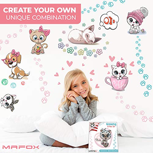 MAFOX Glow in The Dark Cat Stickers with Dog and Fish, Wall Decals Sticker for Kids Bedding Room, Great for Birthday Gift Glowing Cat for Girls and Boys - Image 5