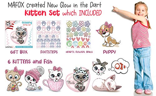 MAFOX Glow in The Dark Cat Stickers with Dog and Fish, Wall Decals Sticker for Kids Bedding Room, Great for Birthday Gift Glowing Cat for Girls and Boys - Image 4