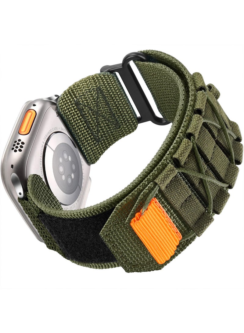 X-level Rugged Military Tactical Nylon Braided Sport Bands Compatible with Apple Watch 41mm 40mm 38 mm for Men, Woven Solo Loop Designed Straps for iWatch Series 9 8 7 6 5 4 3 2 1 SE/Hermès - Image 1