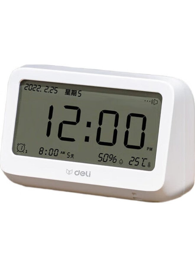 Deli Multi-Functional Electronic Backlit Student Time Management Alarm Clock For Back To School Season White Le100-Wh - Image 2